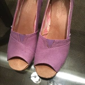 Toms Purple Wedge Sandals